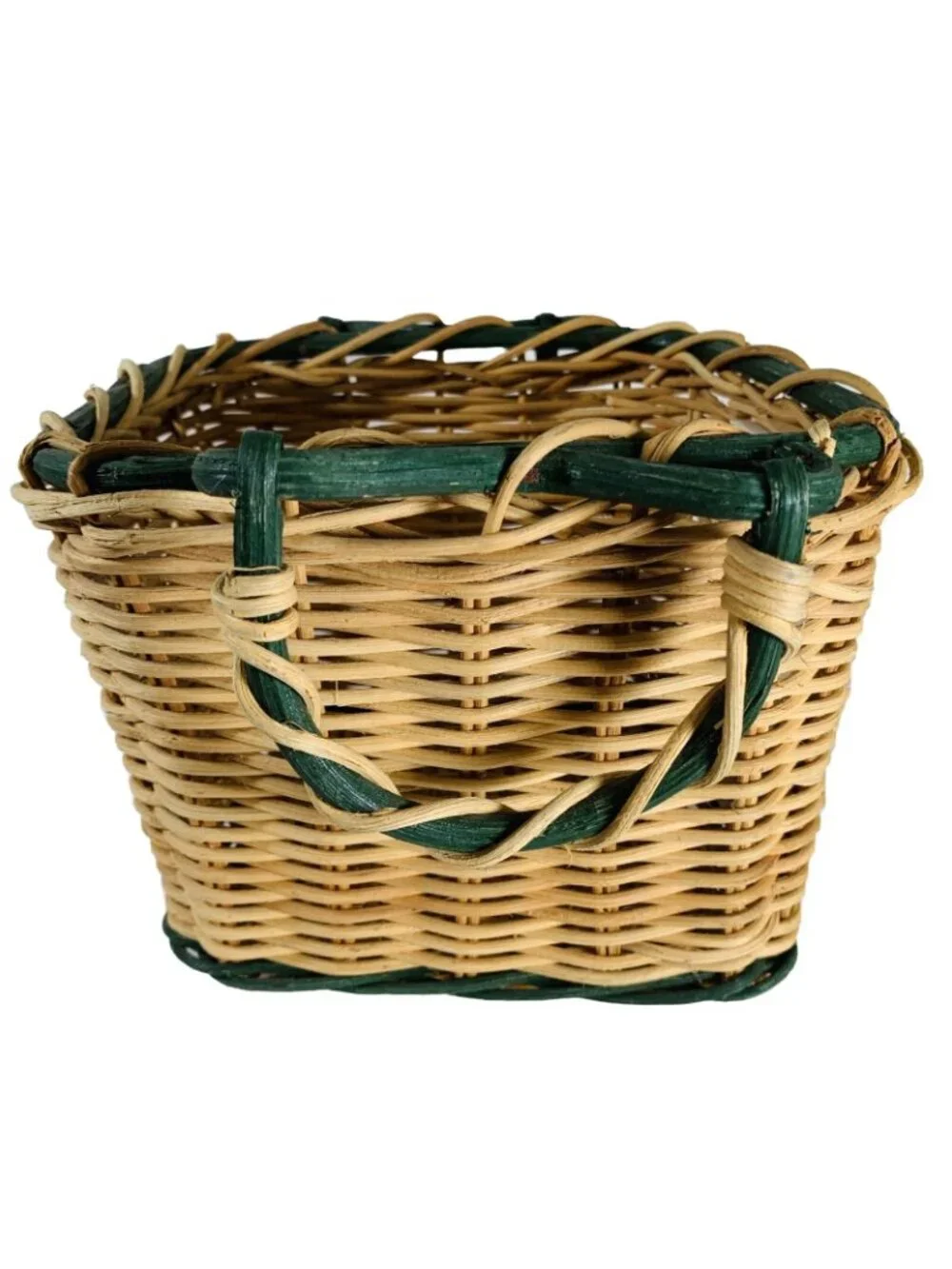 Vintage Autumn Greetings Wicker Basket Hand Painted Tile Cozy Harvest Decor